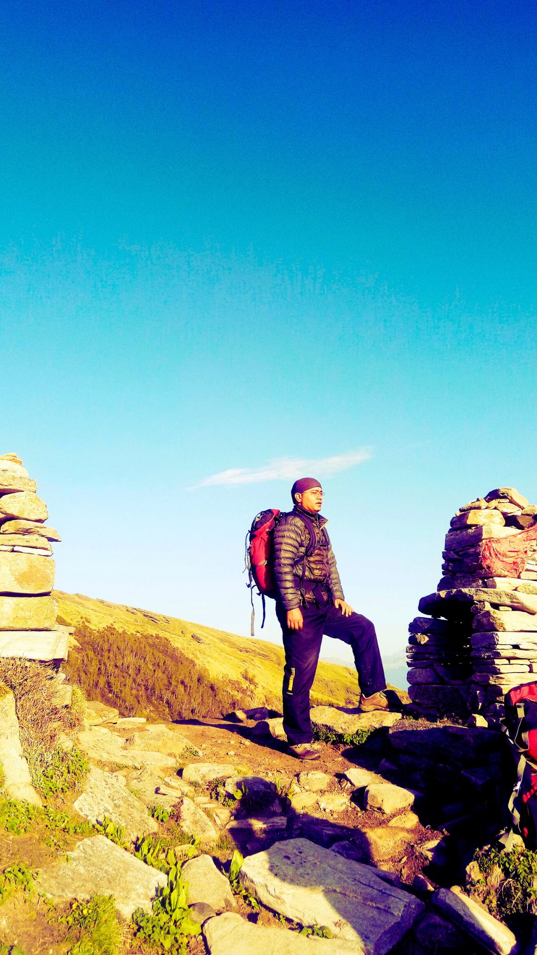 At vinayak dhar near Gailgarh enroute pangarchula peak Preparing for the final ascend to pangarchula peak : at vinayak dhar