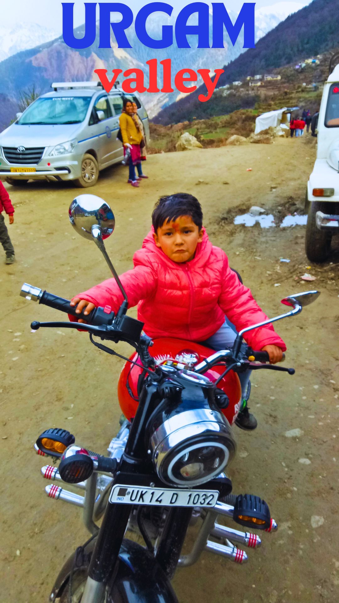 lil biker at urgam valley Our little biker at the mesmerizing Urgam valley